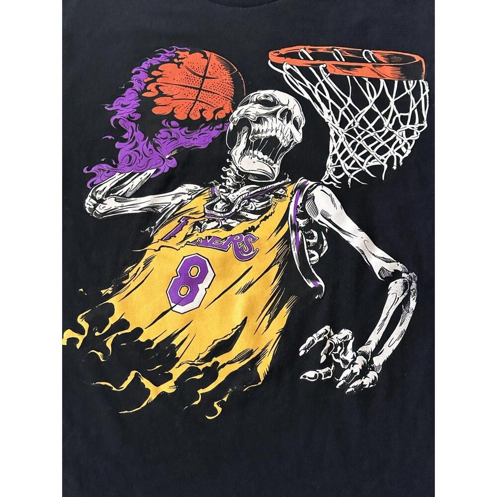Kobe Bryant Mens Medium T Shirt 8 Jersey La Lakers Black Mamba Skeleton Skull